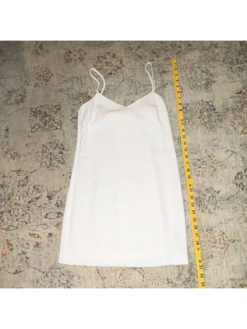 Trina Turk White Sleeveless V-Neck Solid Slip Dress Short Petites Sz P A369
